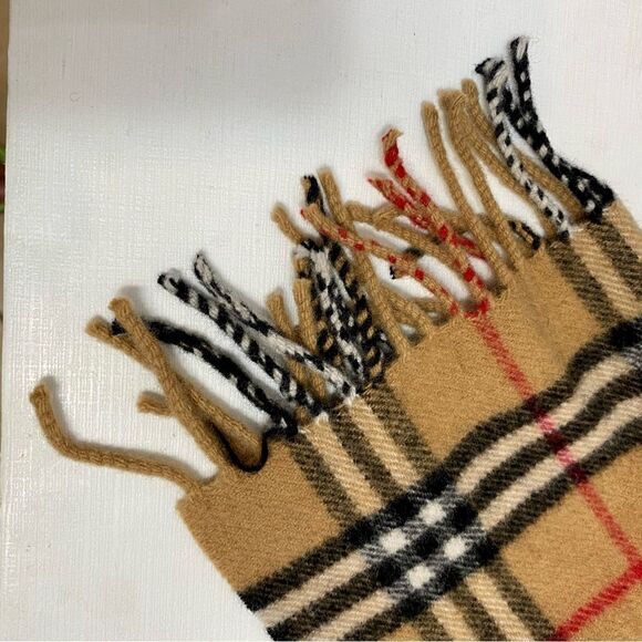 🌺BURBERRY Nova Check Lambswool Scarf Beige - Picture 7 of 10